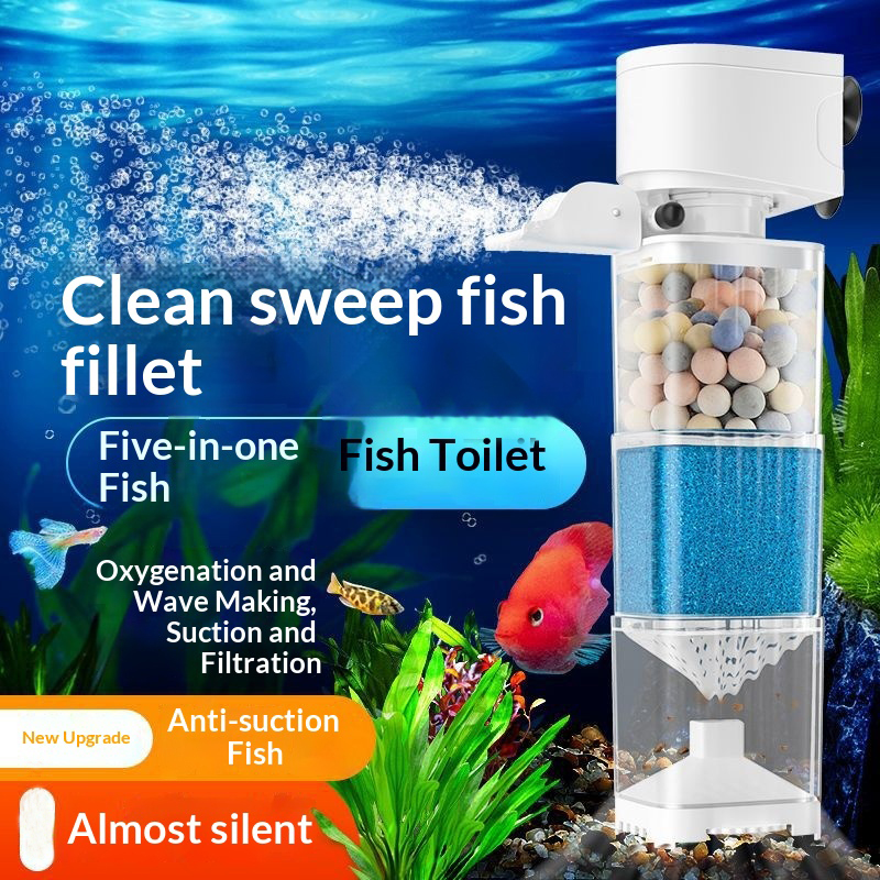 Fish Pond Aerator - 6 In1 Aquarium Filter Pump Fish