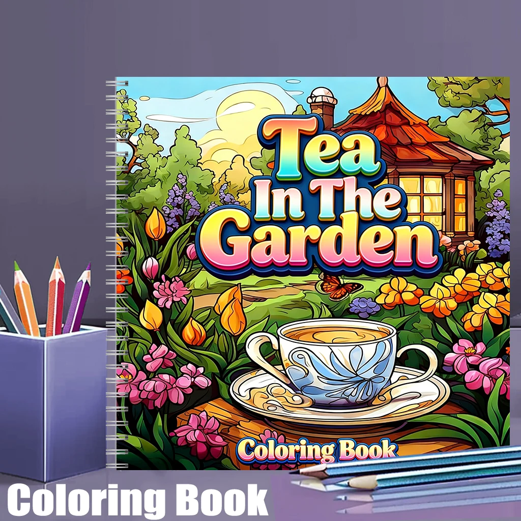 Farming And Agriculture - Tea In The Gardens Coloring Book