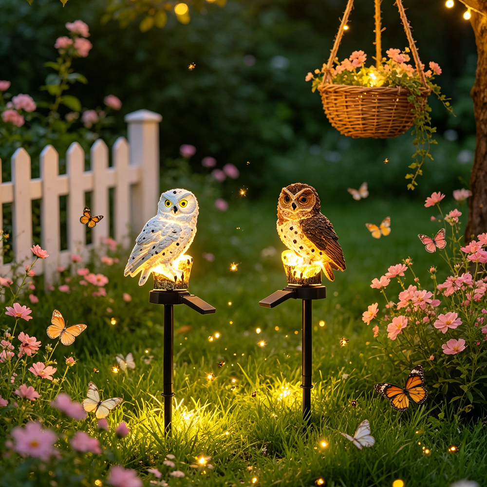 Owl Solar Light, Resin Owl Gro - Farming And Agriculture 评论和价格