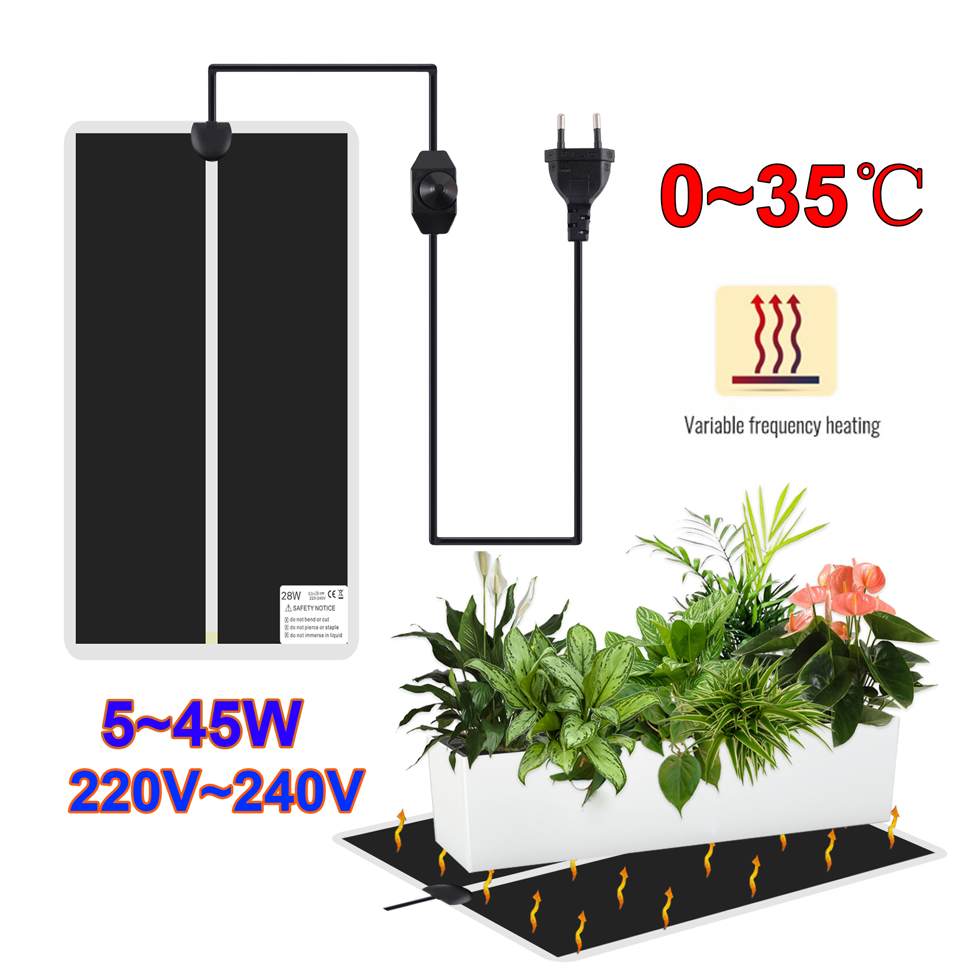 5~45W Seedling Heat Mat 220V~2 - Plant Growth Regulator 评论和价格