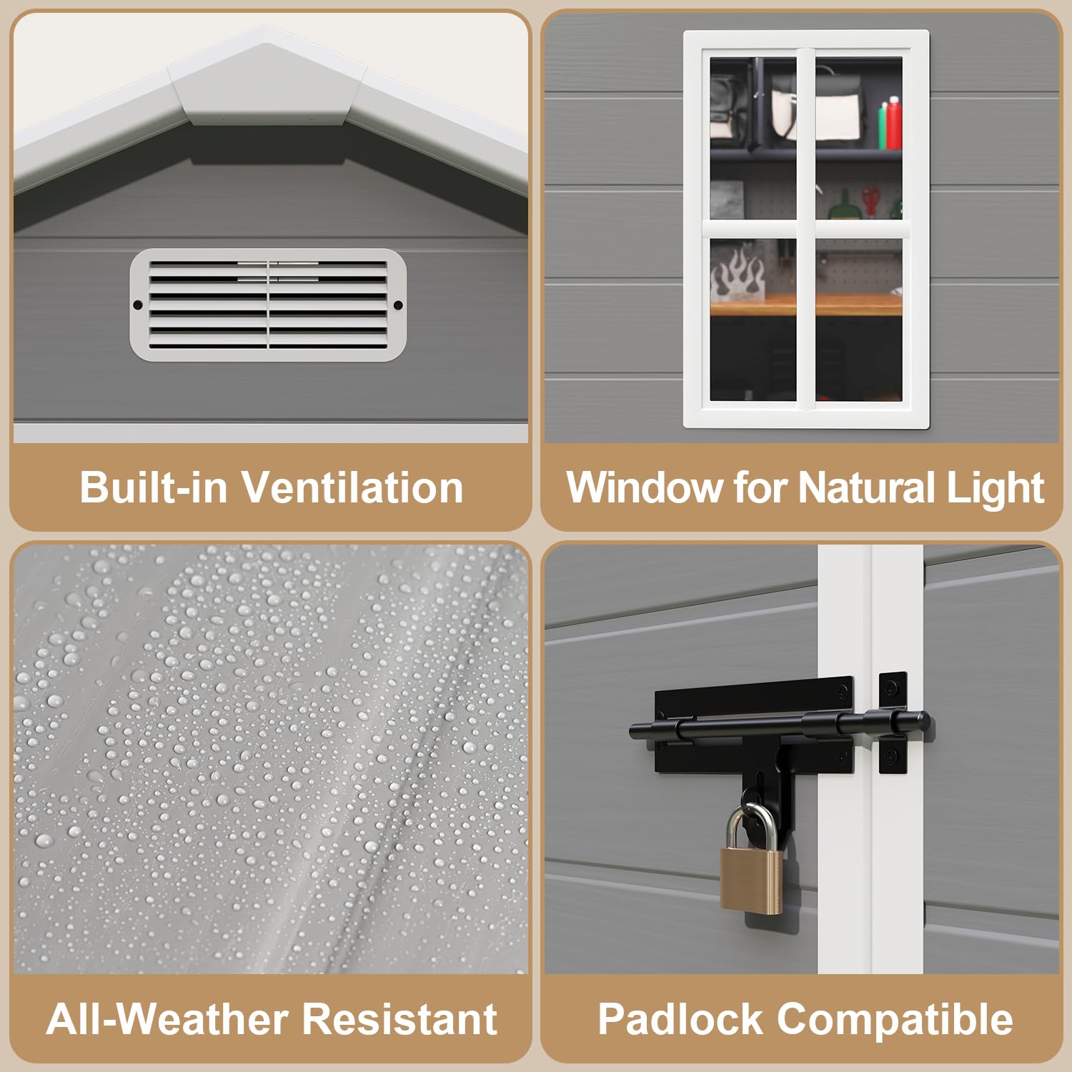 All-Weather Resin Outdoor Stor - Farming And Agriculture 评论和价格