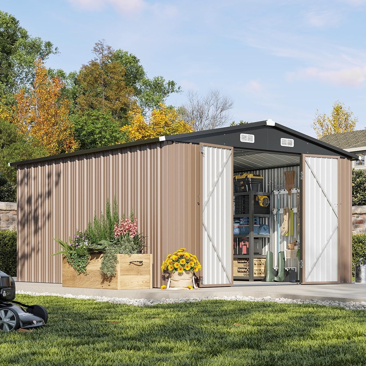 10 x 12FT Outdoor Storage Shed - Farming And Agriculture 评论和价格