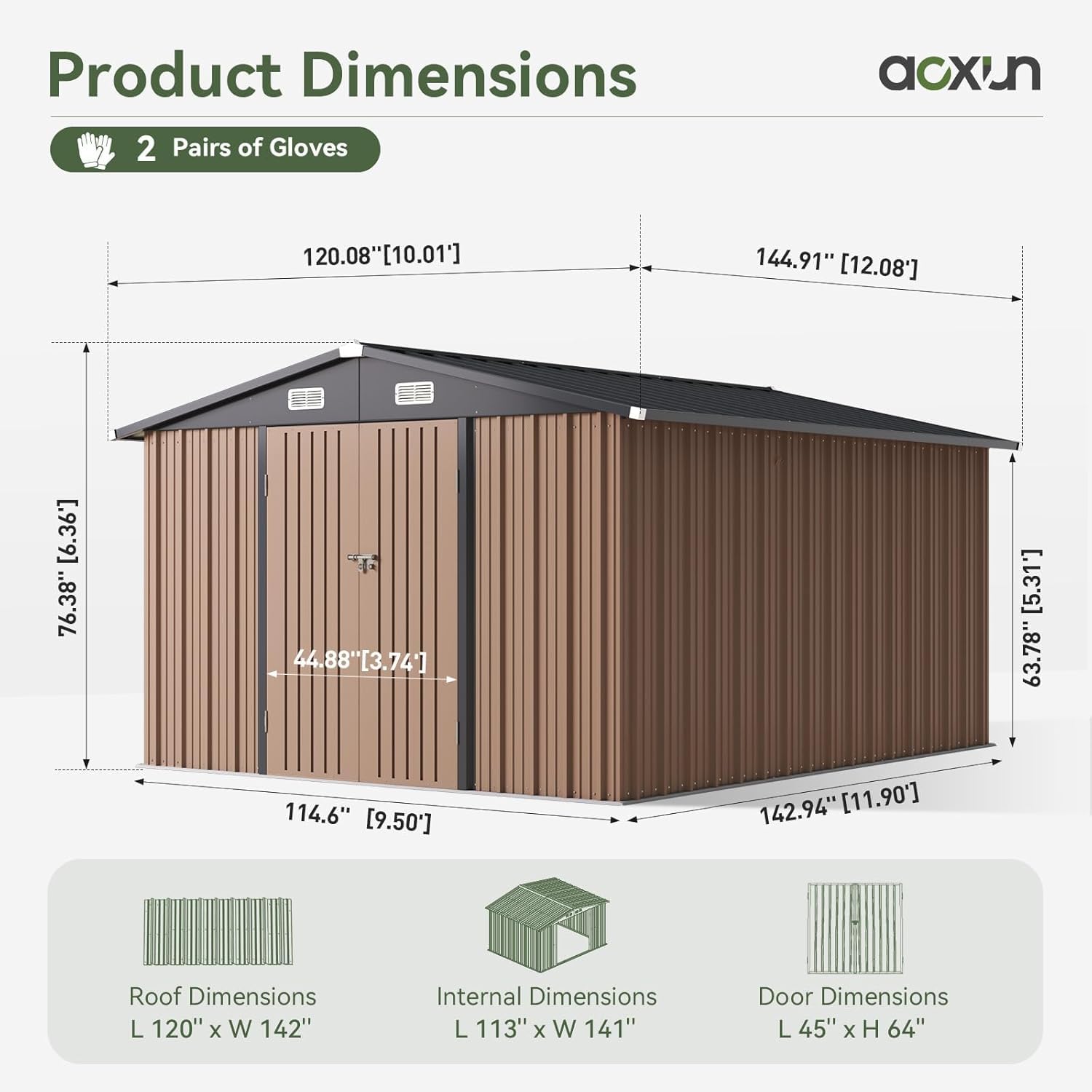 10 x 12FT Outdoor Storage Shed - Farming And Agriculture 评论和价格