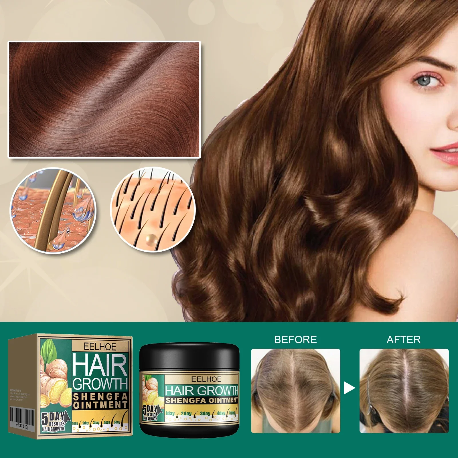 EELHOE Ginger Dense Hair Cream - Plant Growth Regulator 评论和价格