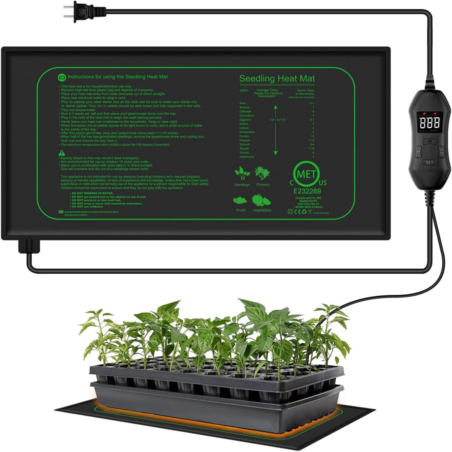 Seedling Heat Mat With Digital - Plant Growth Regulator 评论和价格
