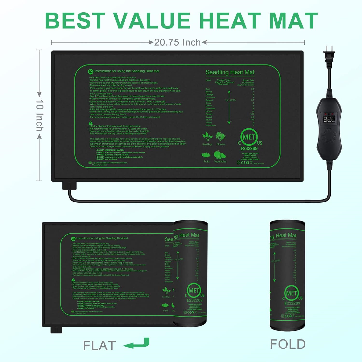 Seedling Heat Mat With Digital - Plant Growth Regulator 评论和价格