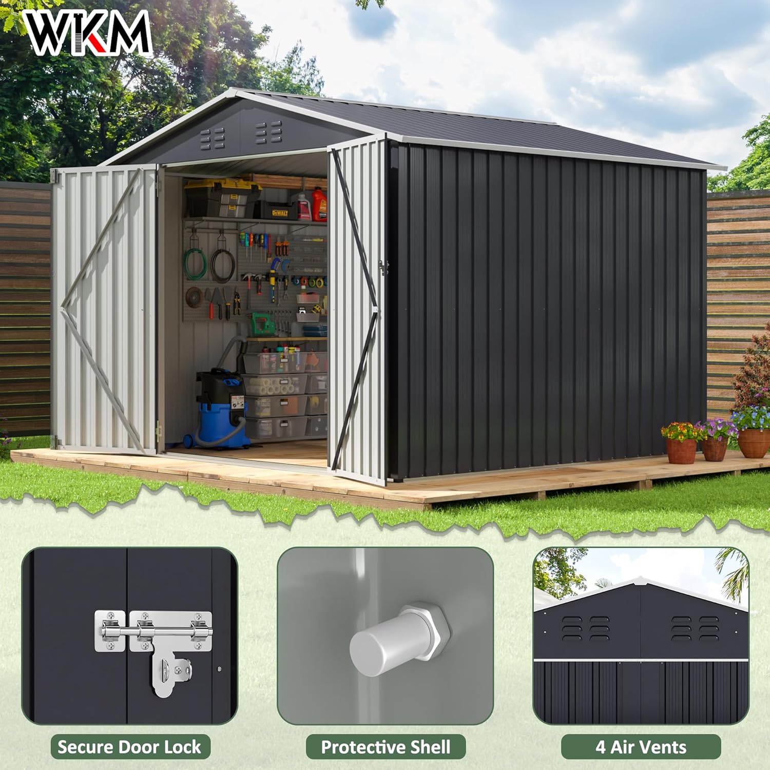 8x8 FT Outdoor Storage Shed, U - Farming And Agriculture 评论和价格