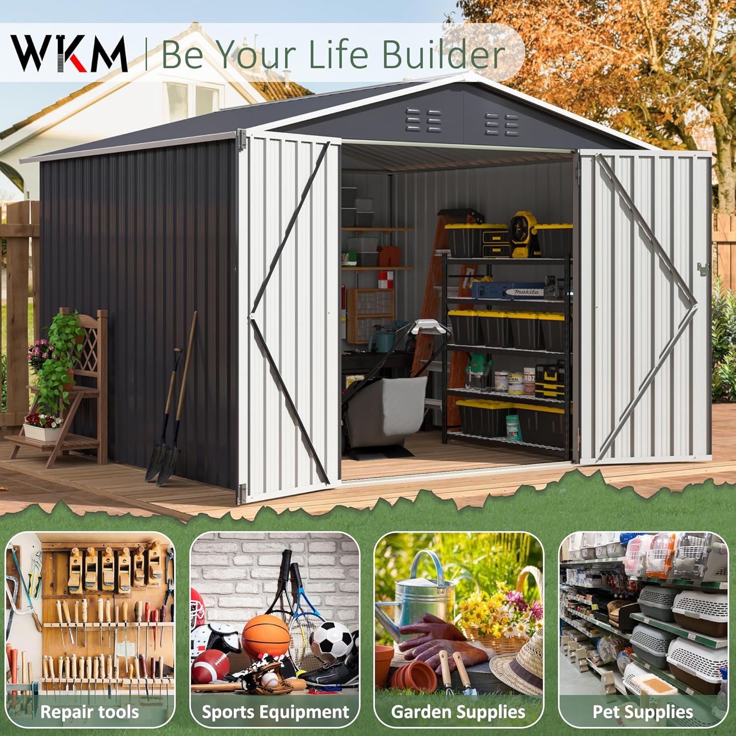 8x8 FT Outdoor Storage Shed, U - Farming And Agriculture 评论和价格